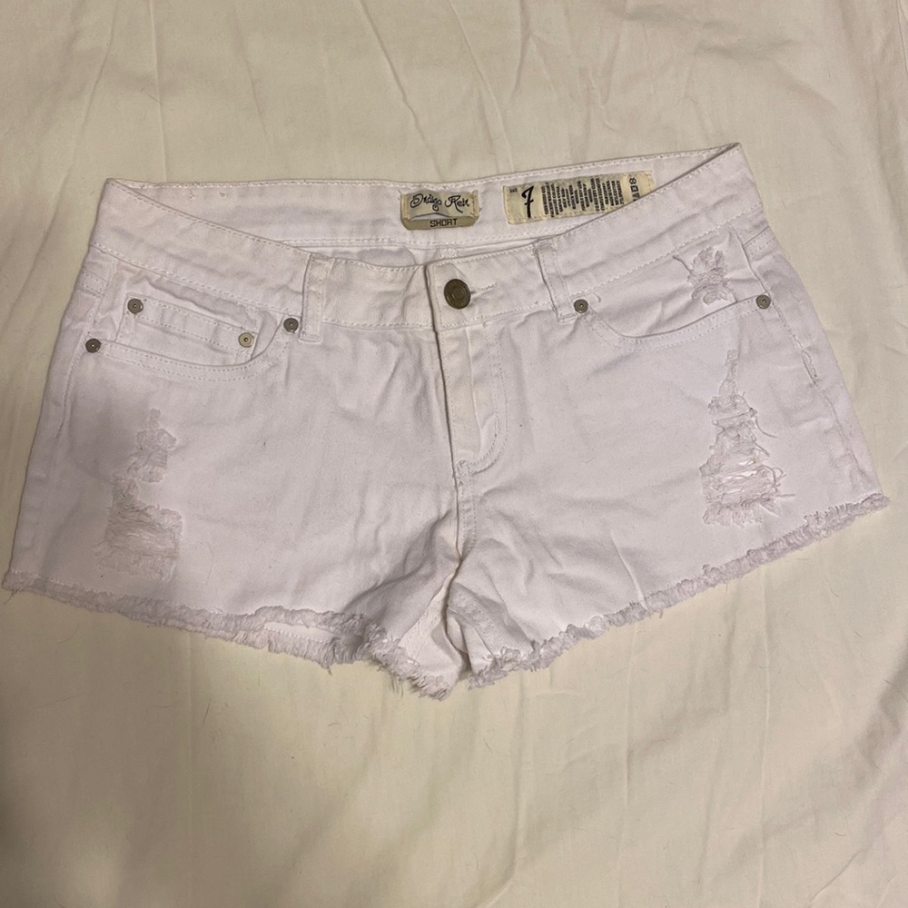 Indigo Rein white denim shorts